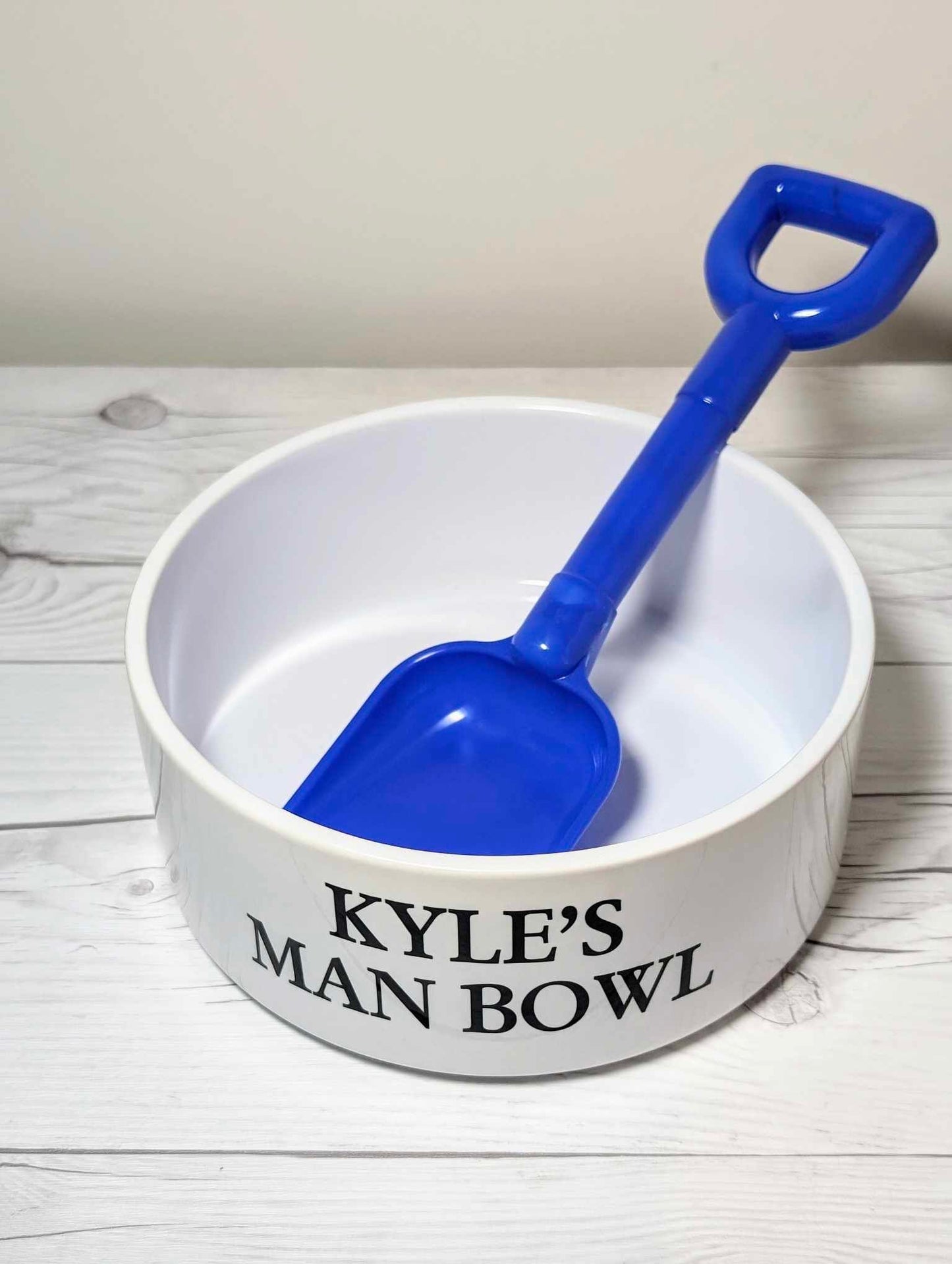 Personalised Man Bowl With Plastic Spade| Novelty Gifts |