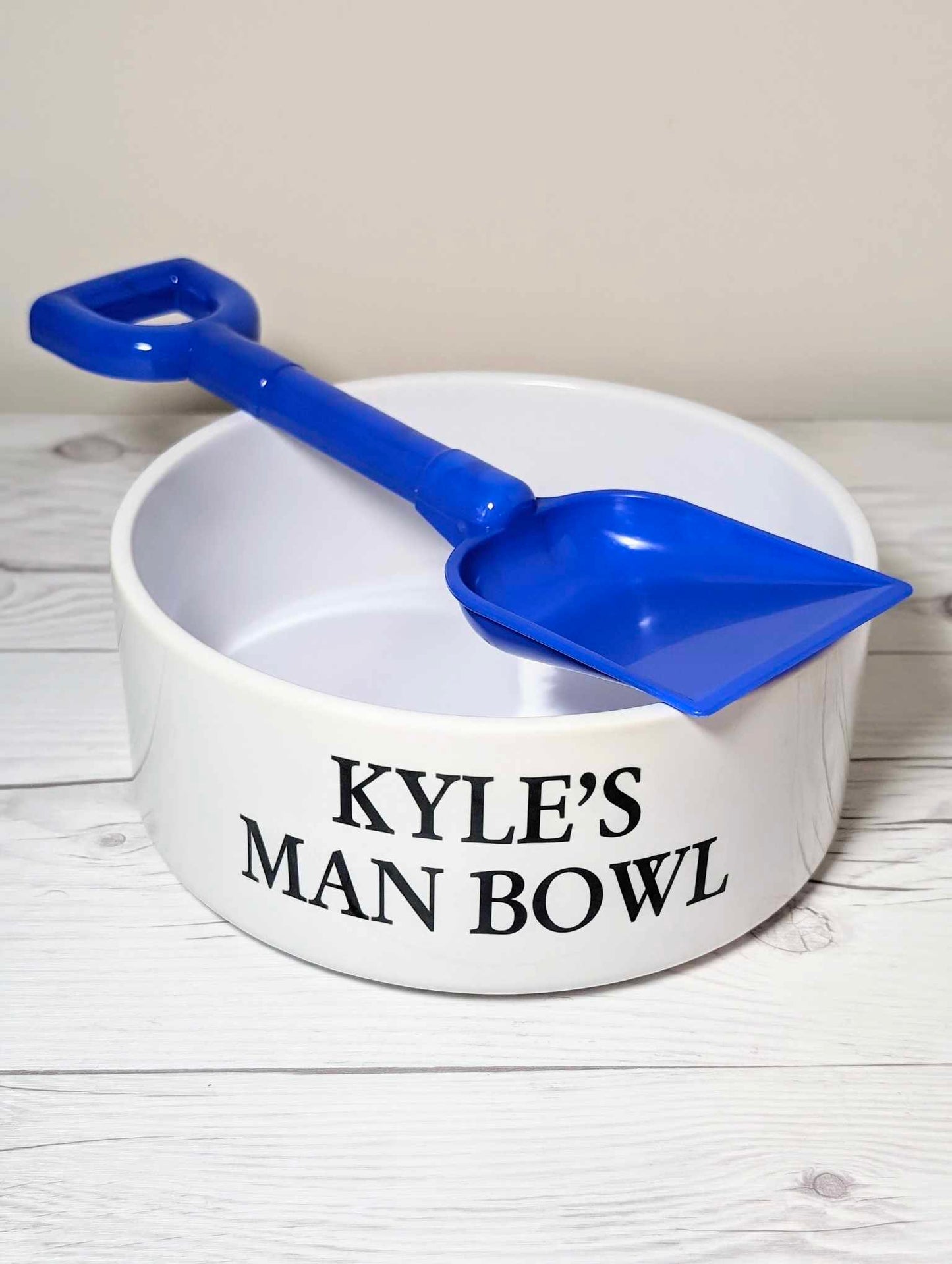 Personalised Man Bowl With Plastic Spade| Novelty Gifts |