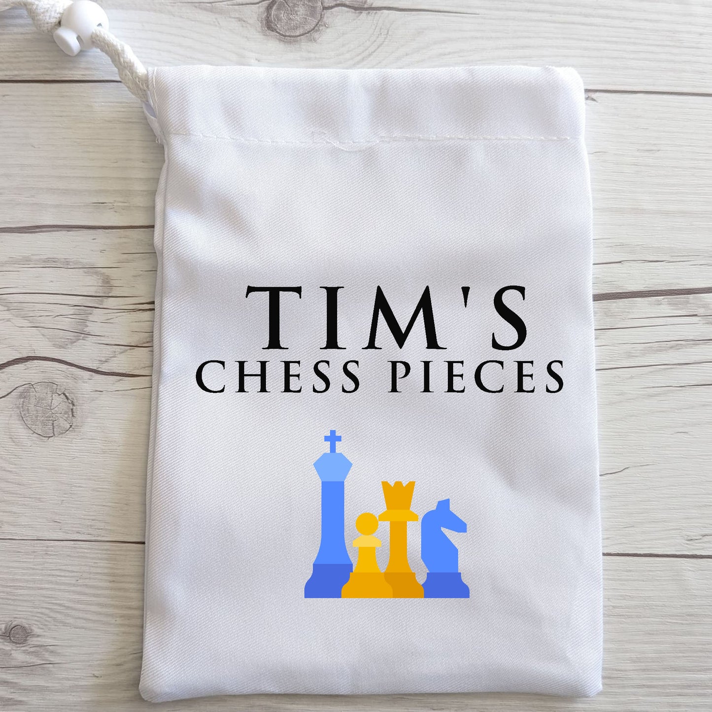 Personalised Chess Piece Bag | Board Games Accessories | Custom Gift |