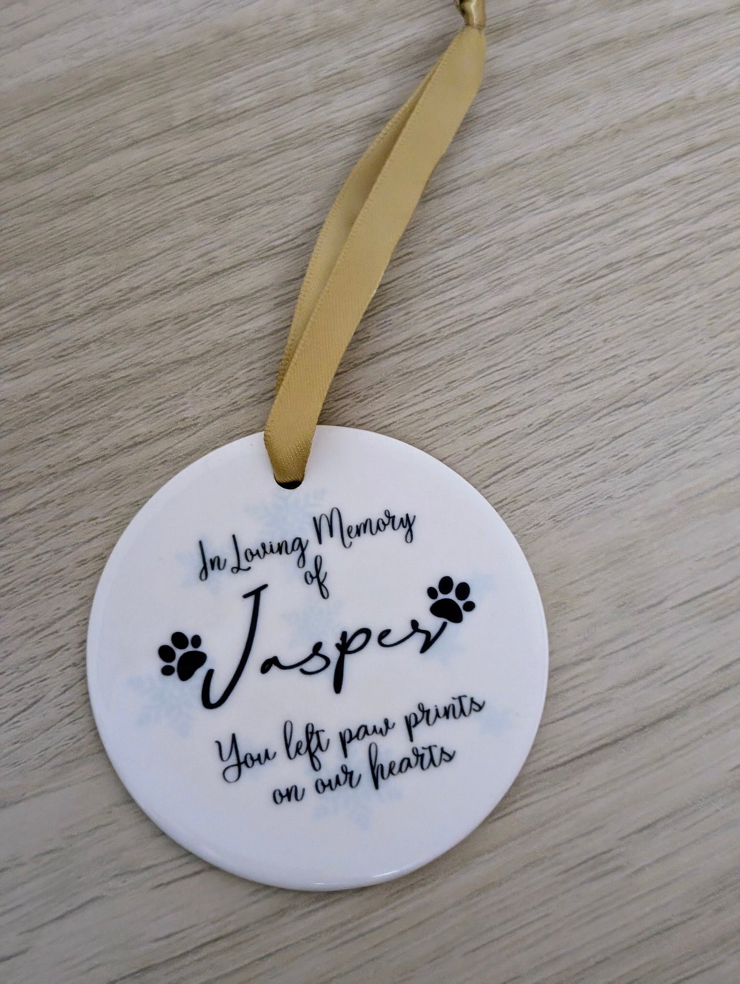 Personalised In Loving Memory Pet Christmas Ceramic Bauble