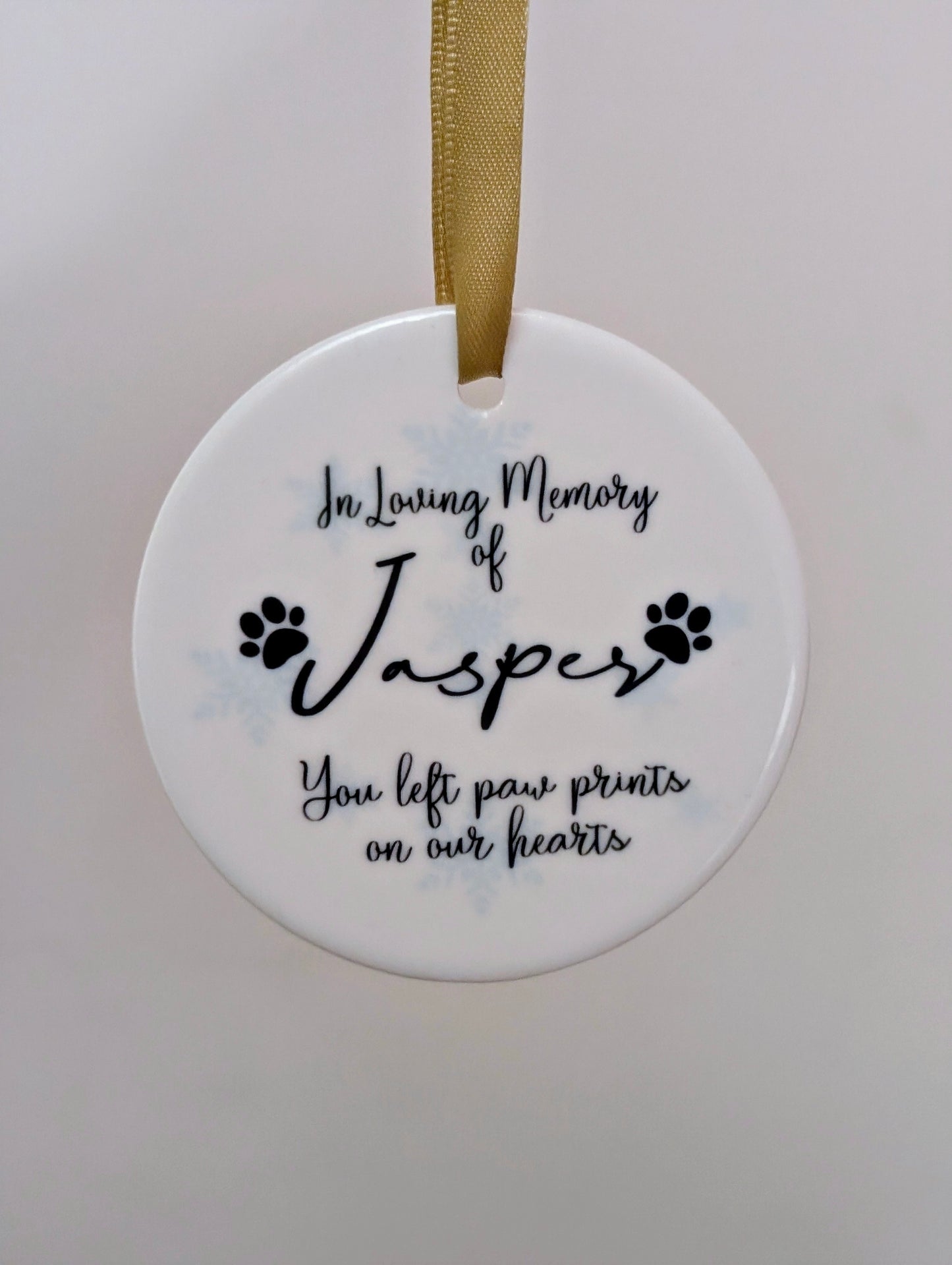 Personalised In Loving Memory Pet Christmas Ceramic Bauble