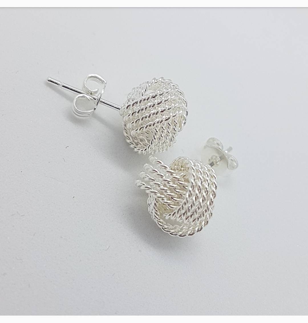 Tie the knot earring gift set, knot earrings, 925 sterling silver, butterfly, mesh knot, bridesmaid, maid of honour, bridal party, keepsake.