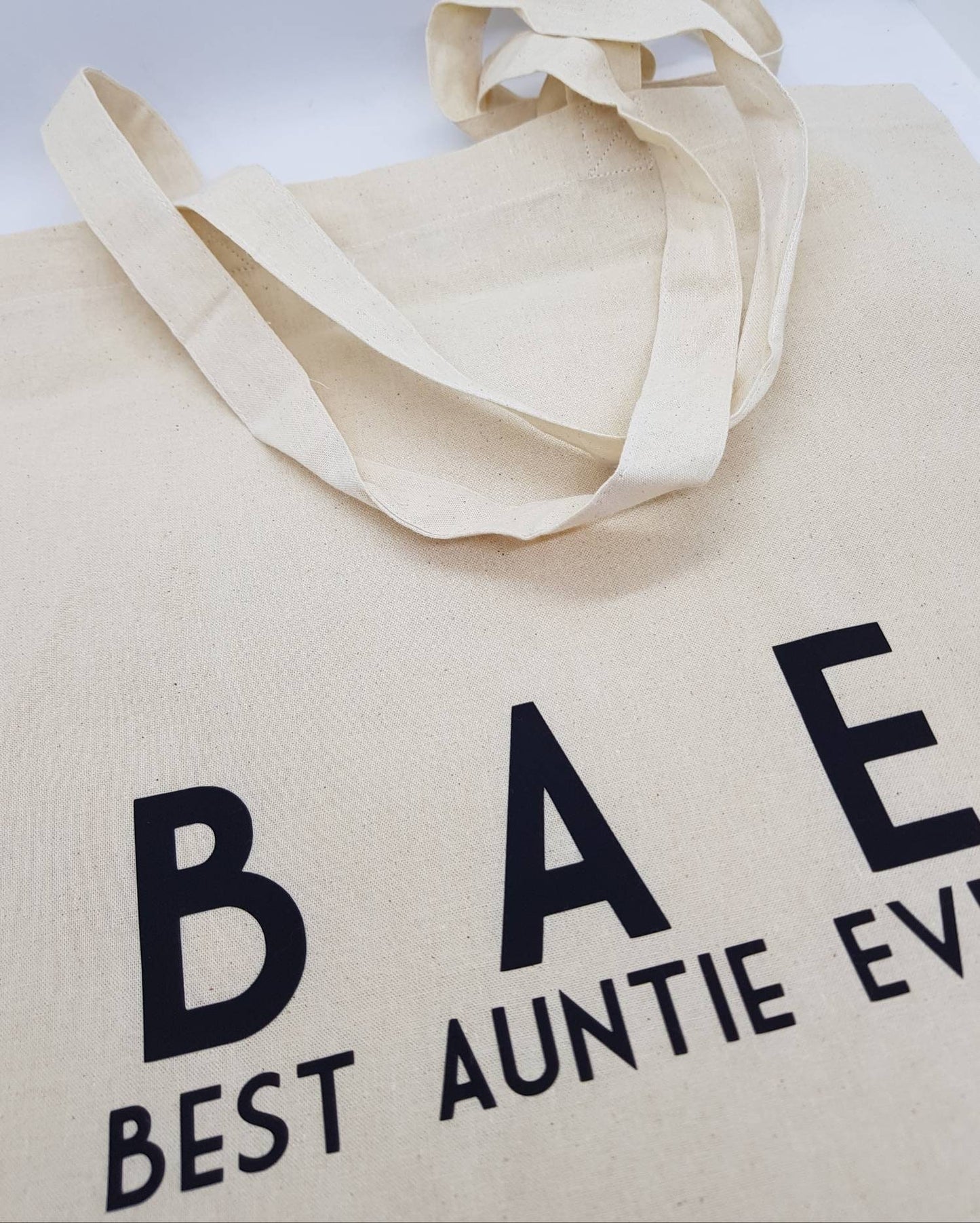 Bae best auntie/aunty ever canvas tote bag - custom shopping bag for life