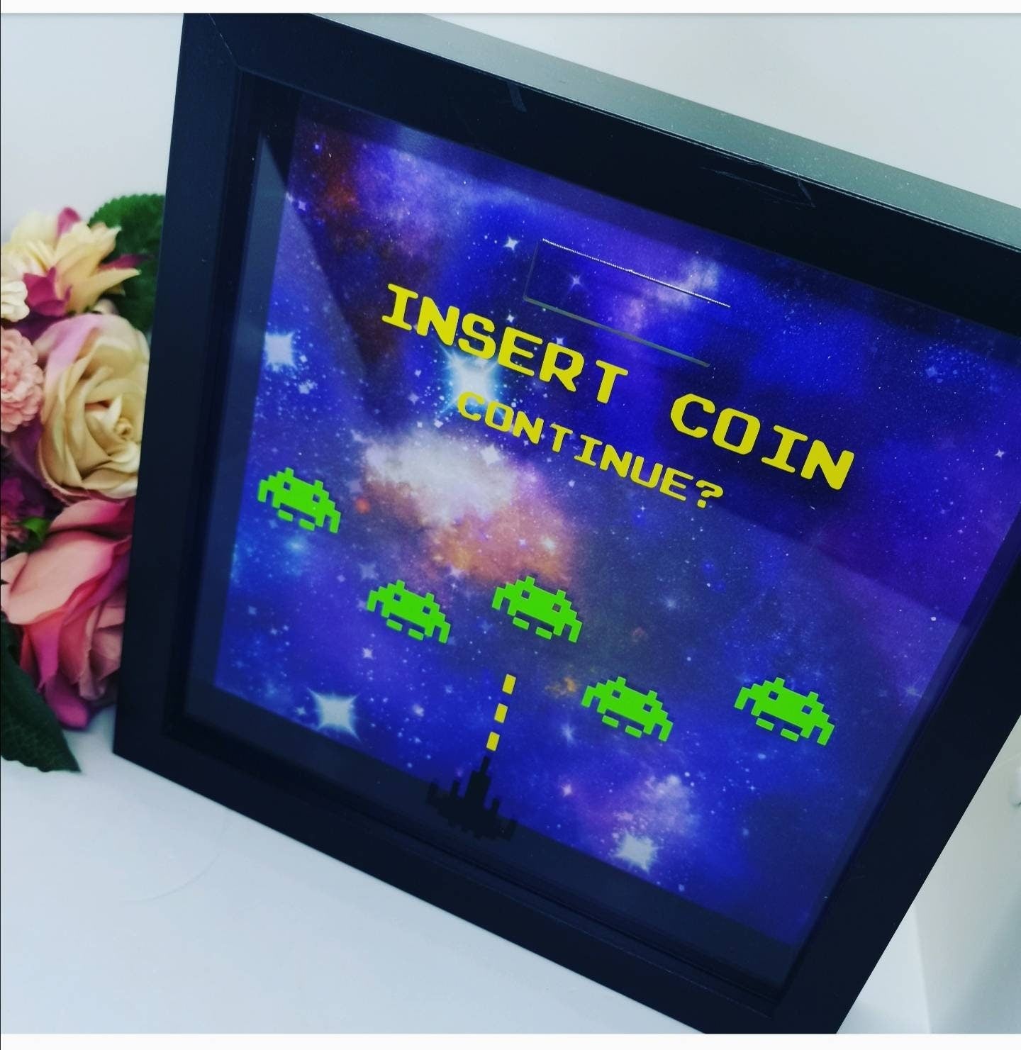 Retro Video Game Themed Money Box Frame