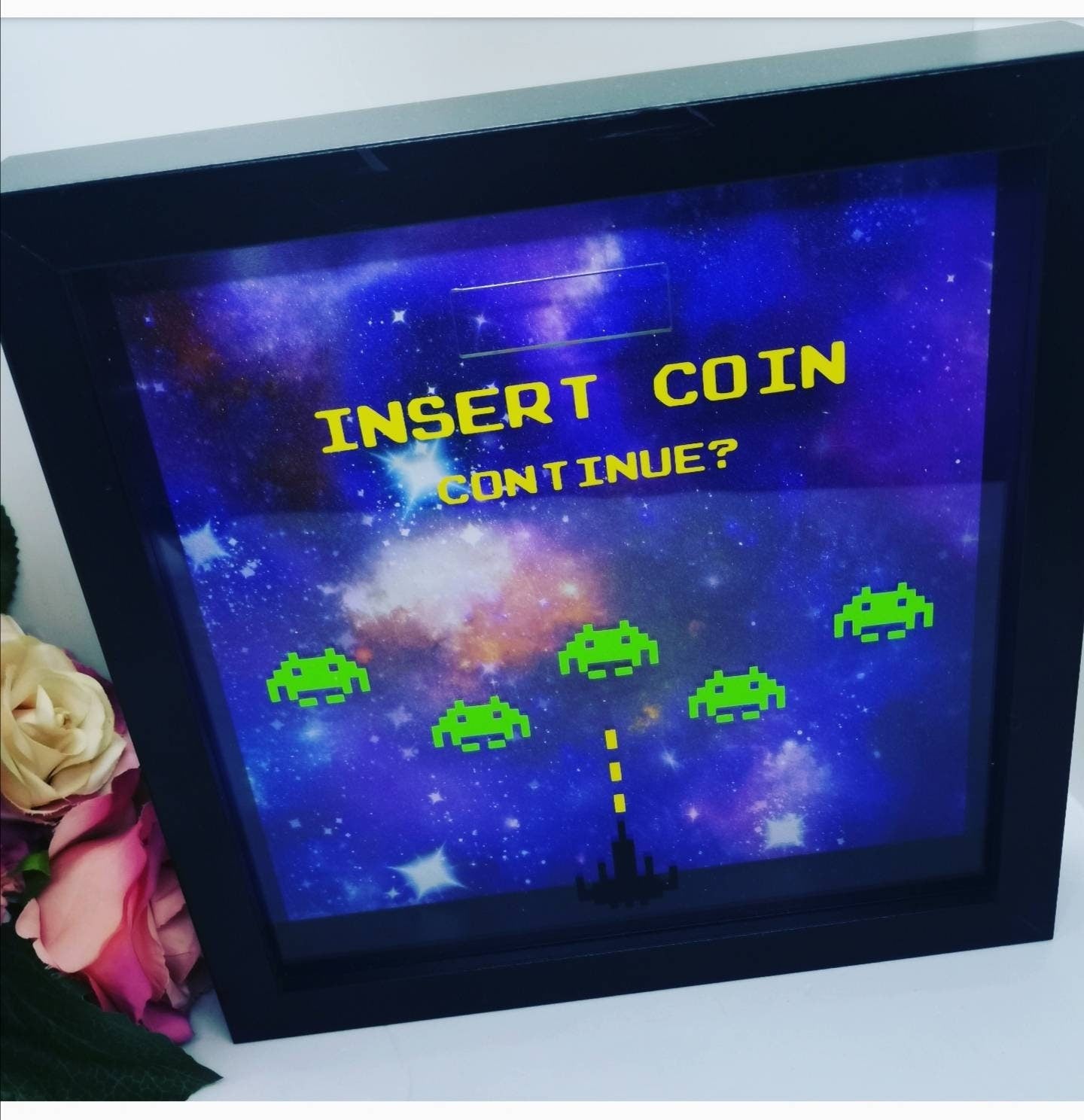 Retro Video Game Themed Money Box Frame