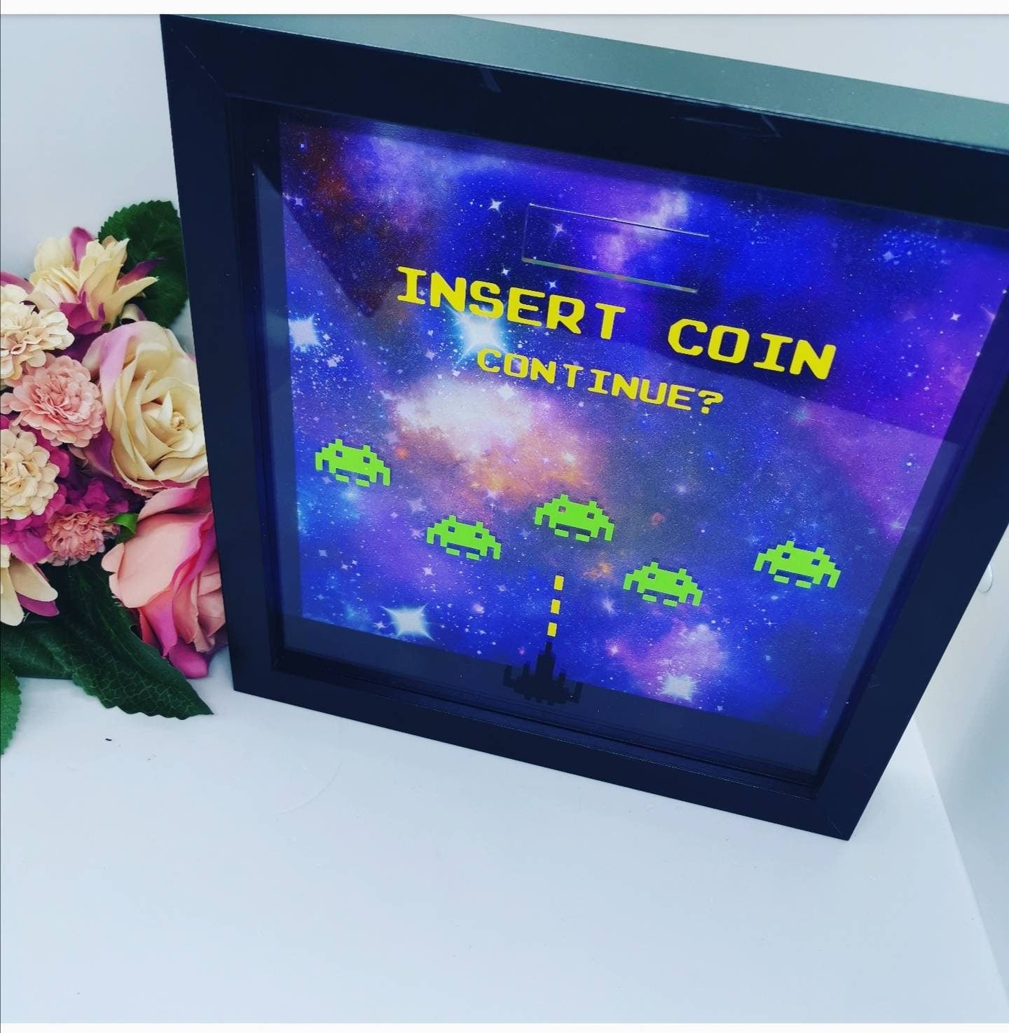 Retro Video Game Themed Money Box Frame