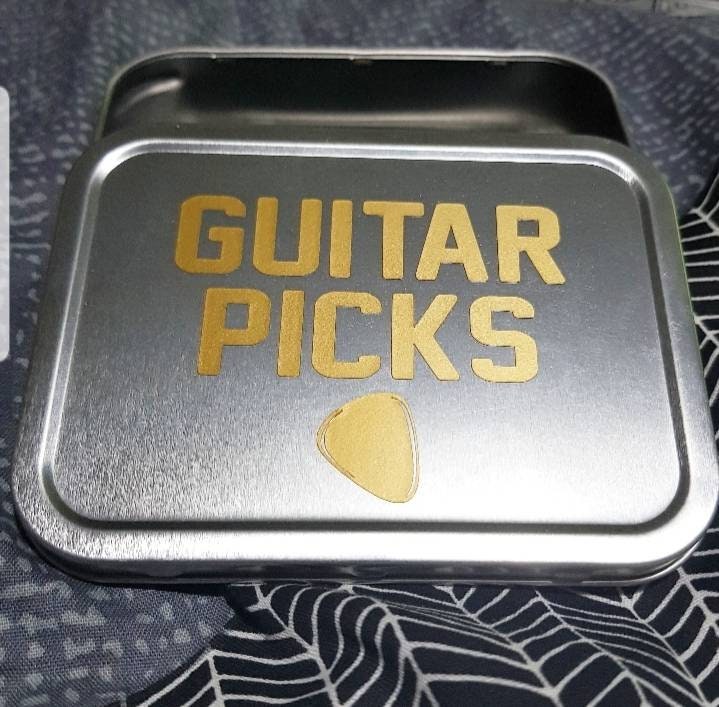 Personalised Guitar Pick Tin | Guitar Accessory Storage