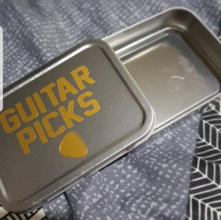 Personalised Guitar Pick Tin | Guitar Accessory Storage