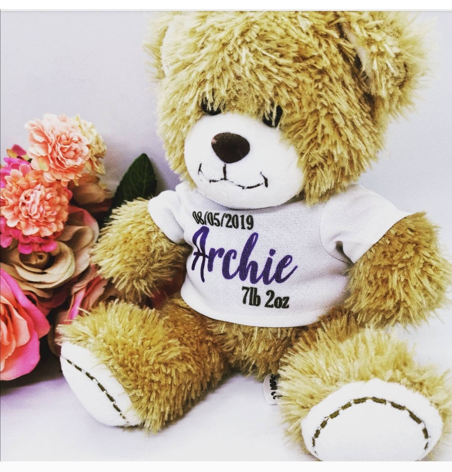 Personalised Bear and Monkey Plush Teddies.