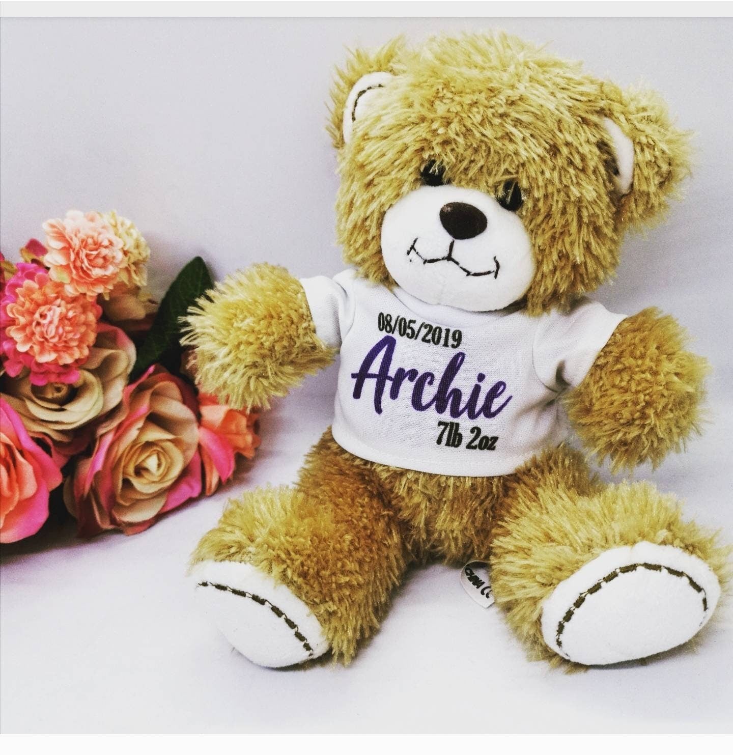 Personalised Bear and Monkey Plush Teddies.