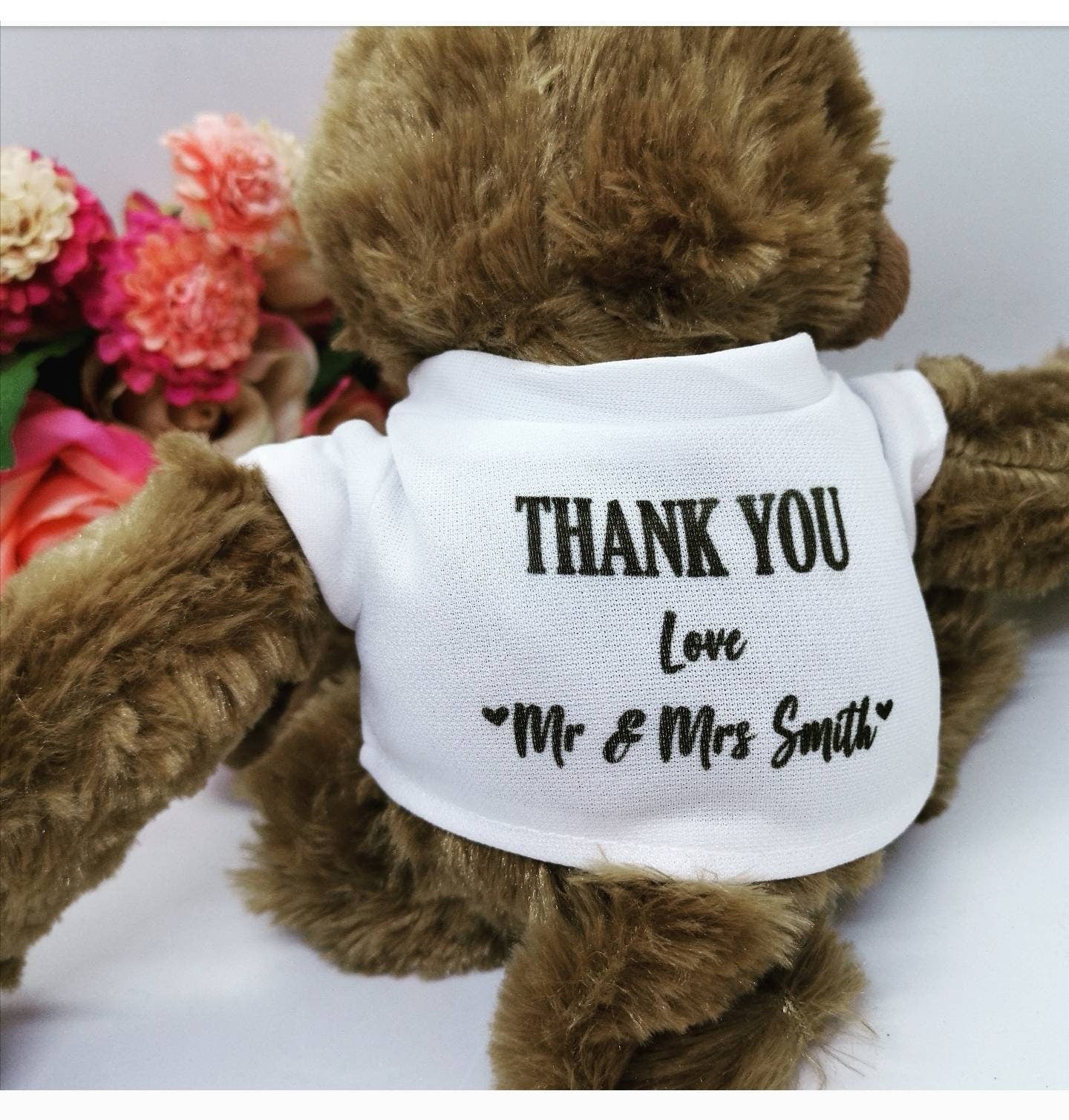 Personalised Bear and Monkey Plush Teddies.