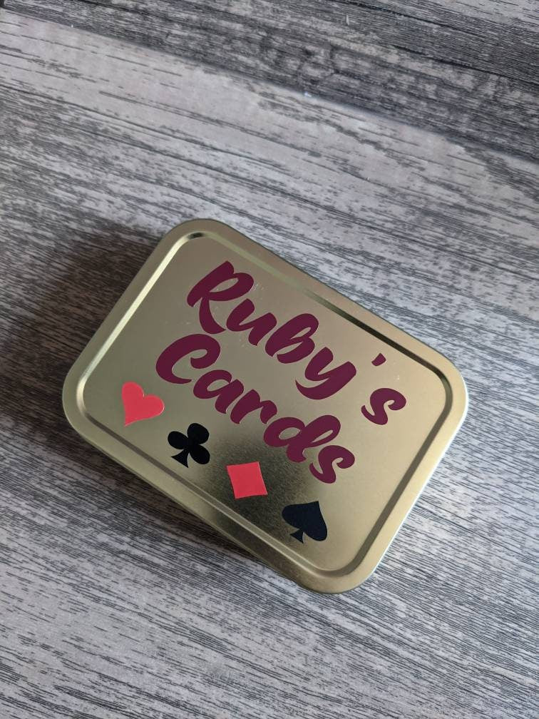 Custom Playing Cards Metal Storage Tin | Gold or Silver |