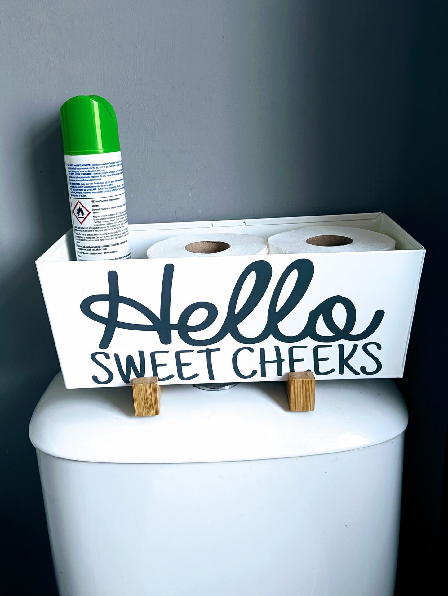 Hello Sweet Cheeks | Novelty Toilet Roll Holder | Bathroom Storage |