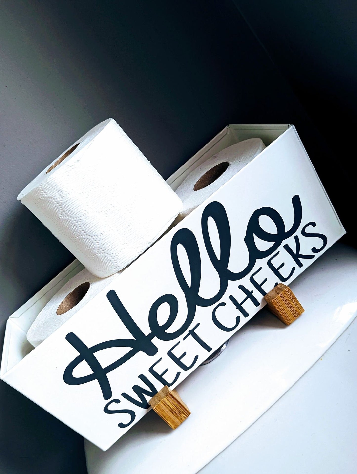 Hello Sweet Cheeks | Novelty Toilet Roll Holder | Bathroom Storage |