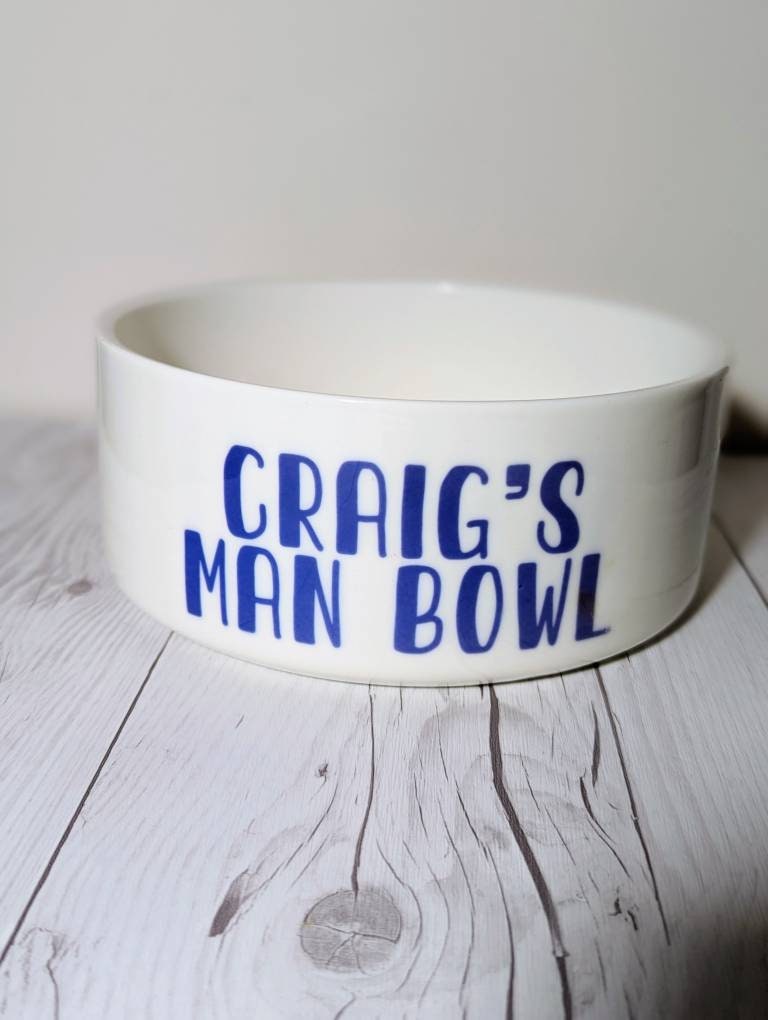 Personalised Man Bowl With Plastic Spade| Novelty Gifts |