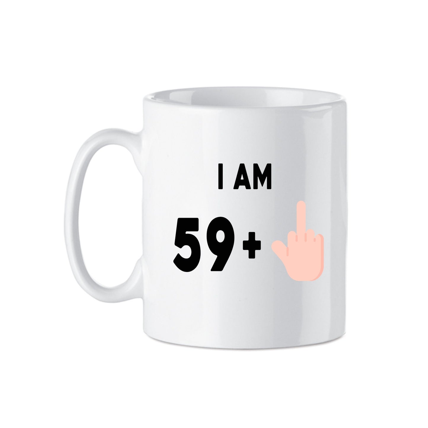 Novelty Birthday Ceramic Mug | Age + Middle Finger